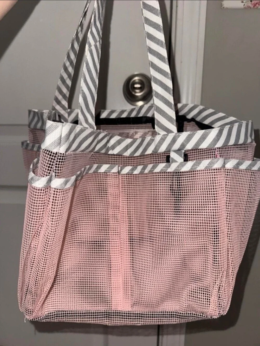 Mesh Shower Caddy Tote Bag Hanging Portable Basket for College Dorm Toiletries